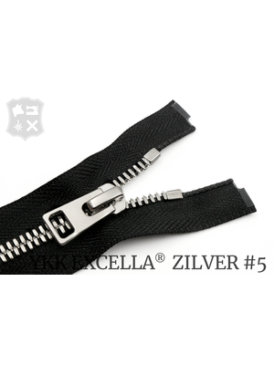 YKK Excella® YKK Excella®  Deelbare rits #5 Zilver, 90 cm - (ZA19 - zwart 580)