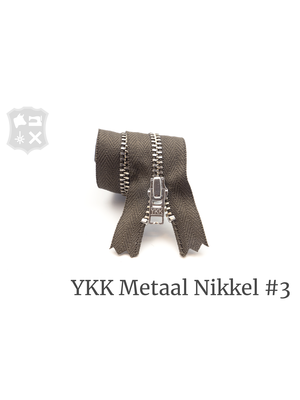 YKK Metaal YKK Metalen rits #3 Zilver, geremd, 15 cm -  Donker Taupe 394