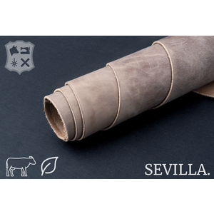Sevilla Sandstone taupe plantaardig gelooid tuigleder - De Sevilla Collectie