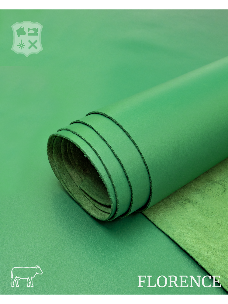 Florence Emerald groen - Florence collectie: Strak glad leder met een zijdeglans