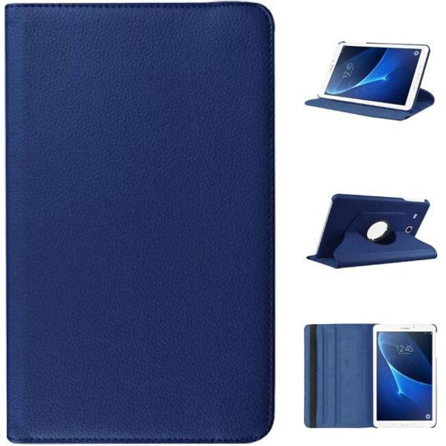 Case2go - Hoes voor de Samsung Galaxy Tab A 10.1 (2016/2018) - 360 Graden Draaibare Book Case Cover - Donker Blauw