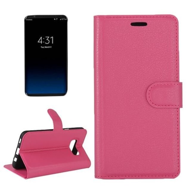 Samsung Galaxy S8 Plus - Litchi Wallet Case - Magenta