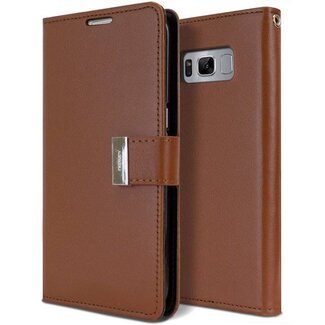Mercury Goospery Samsung Galaxy S8 Plus Rich Diary Wallet Case Bruin