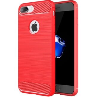 Case2go Geborstelde TPU Cover - iPhone 7 / iPhone 8 - Rood
