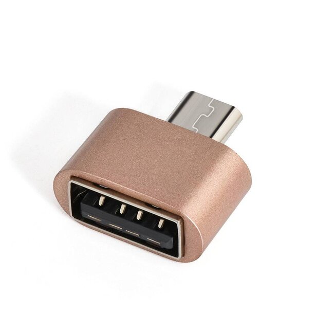 Micro USB 2.0 naar USB OTG Adapter - Roze