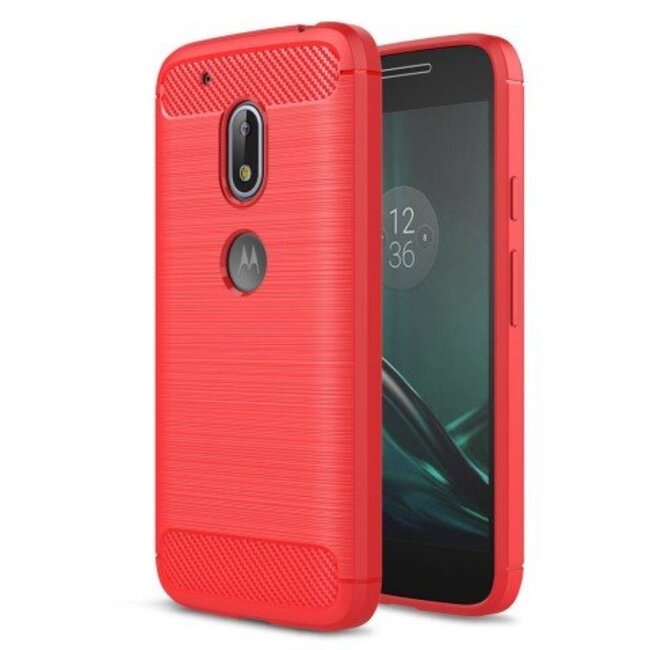 Geborstelde TPU Cover - Motorola Moto G4 Play - Rood