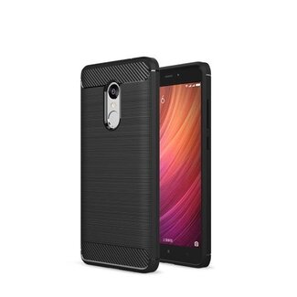 Case2go Geborstelde TPU Cover - Xiaomi Redmi Note 4 / Note 4X Pro - Zwart