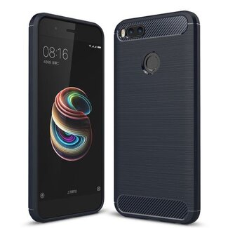 Case2go Geborstelde TPU Cover - Xiaomi Mi A1 - Blauw
