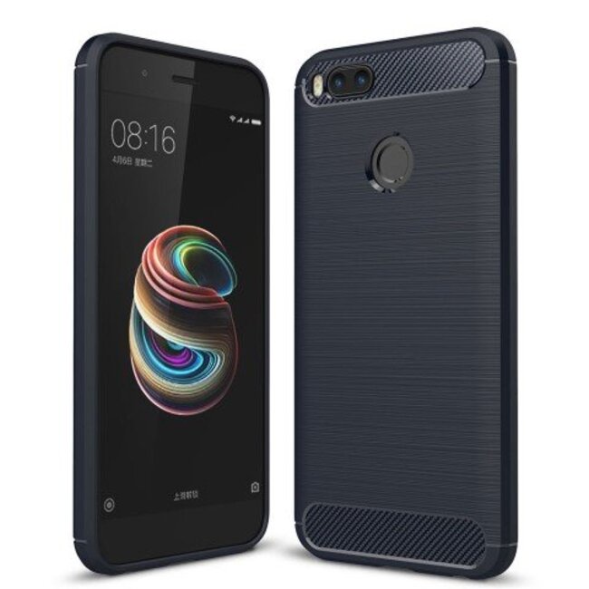 Geborstelde TPU Cover - Xiaomi Mi A1 - Blauw