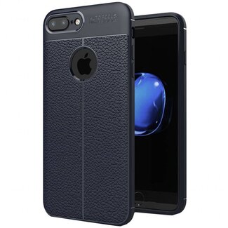 Case2go Litchi TPU Case - iPhone 7 Plus / iPhone 8 Plus - Blauw
