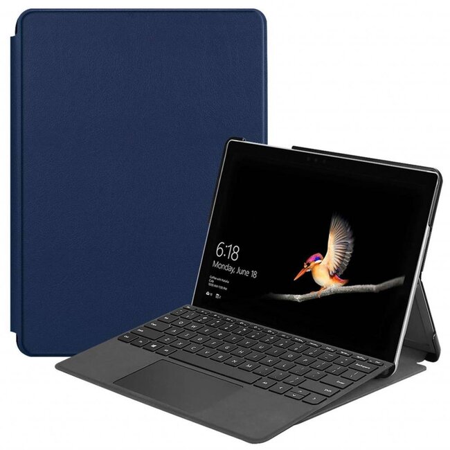 Case2go - Hoes voor de Microsoft Surface Go - Tri-Fold Book Case - Donker Blauw