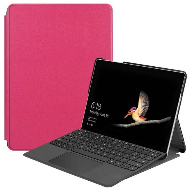 Case2go - Hoes voor de Microsoft Surface Go - Tri-Fold Book Case - Magenta