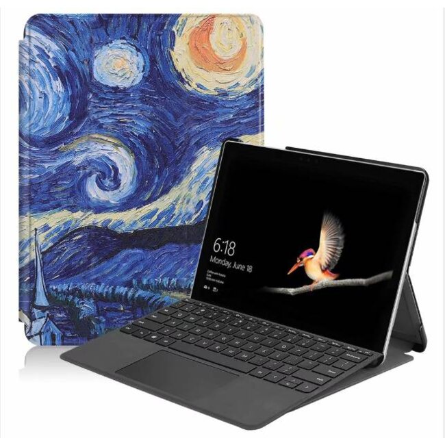 Case2go - Hoes voor de Microsoft Surface Go - Tri-Fold Book Case - Sterrenhemel