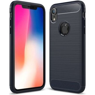 Case2go Geborstelde TPU Cover - iPhone XR - Donker Blauw