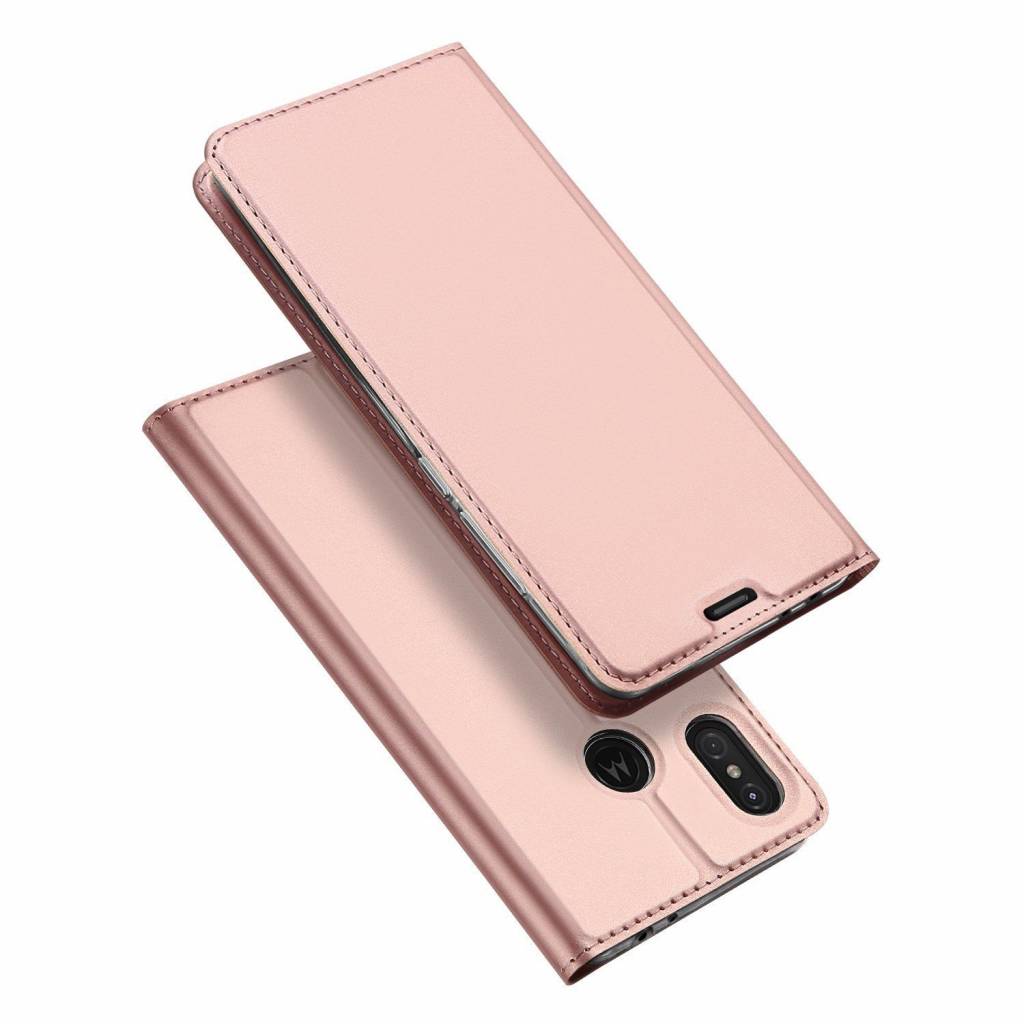 Motorola Moto One Power hoesje - Dux Ducis Skin Pro Book Case - Roze afbeelding