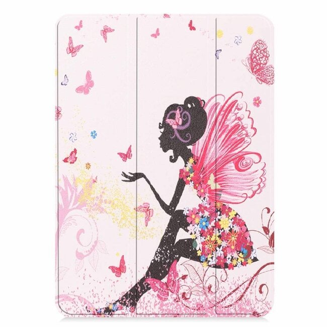 Case2go - Hoes voor de Apple iPad Pro 11 (2018/2020) - Tri-Fold Book Case - Flower Fairy