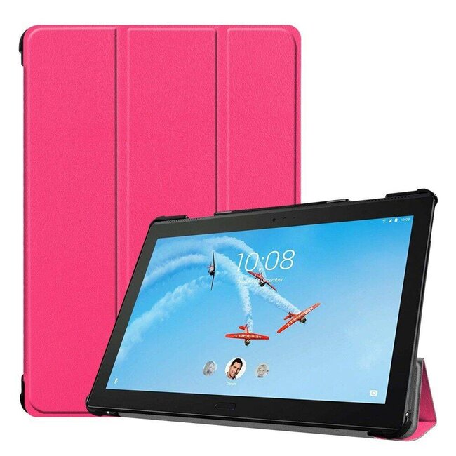 Case2go - Hoes voor de Lenovo Tab P10 (TB-X705) - Tri-fold Book Case - Magenta