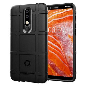 Case2go Nokia 3.1 plus hoes - Heavy Armor TPU Bumper - Zwart