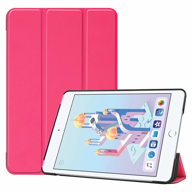 Case2go - Hoes voor de Apple iPad Mini (2019) - Tri-Fold Book Case - Magenta