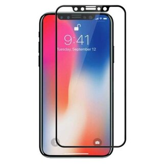 Case2go iPhone XS - Full Cover Screenprotector - Gehard Glas - Zwart