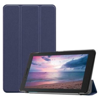 Case2go Lenovo Tab E8 hoes (TB-8304F) - Tri-Fold Book Case - Donker Blauw