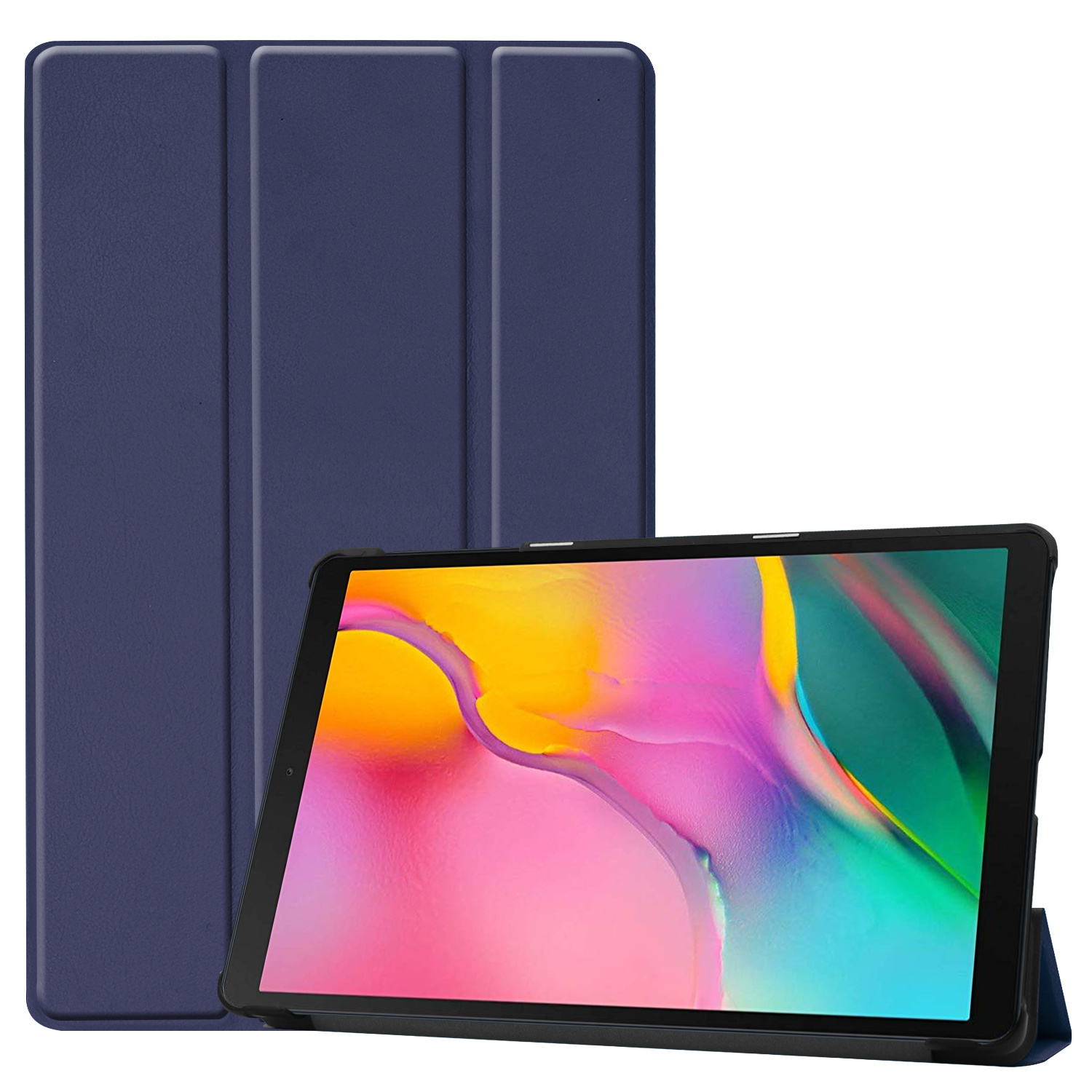Samsung Galaxy Tab A 10.1 (2019) hoes - Tri-Fold Book Case - Donker Blauw afbeelding