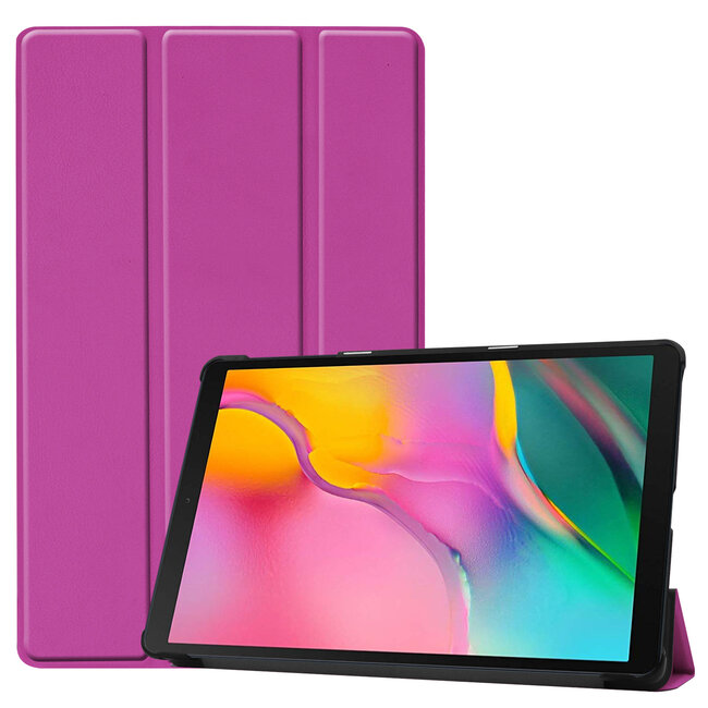 Case2go - Hoes voor de Samsung Galaxy Tab A 10.1 (2019) - Tri-Fold Book Case - Paars