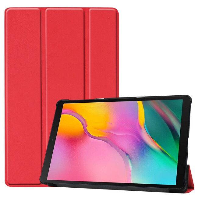 Case2go - Hoes voor de Samsung Galaxy Tab A 10.1 (2019) - Tri-Fold Book Case - Rood