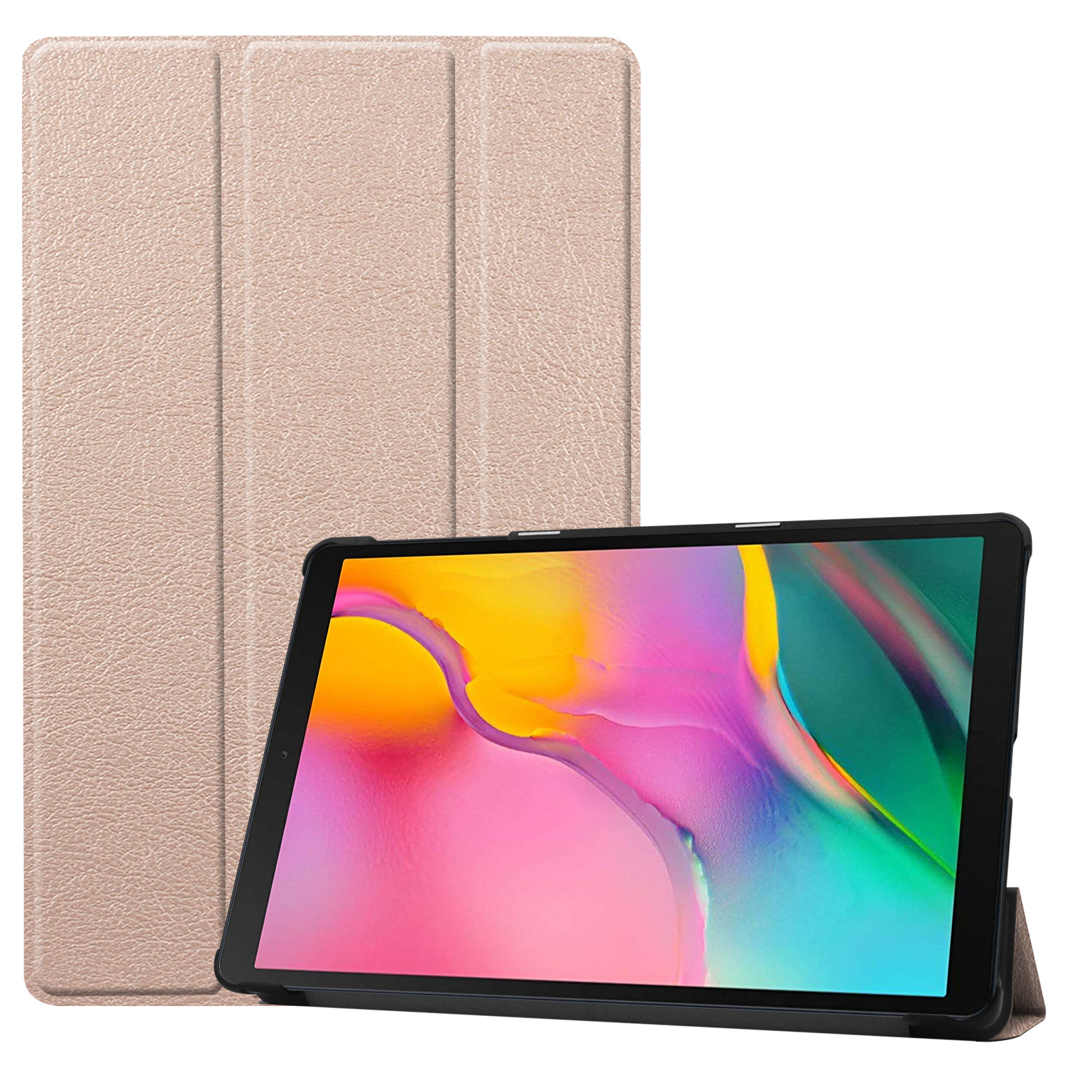 Samsung Galaxy Tab A 10.1 (2019) hoes - Tri-Fold Book Case - Goud afbeelding