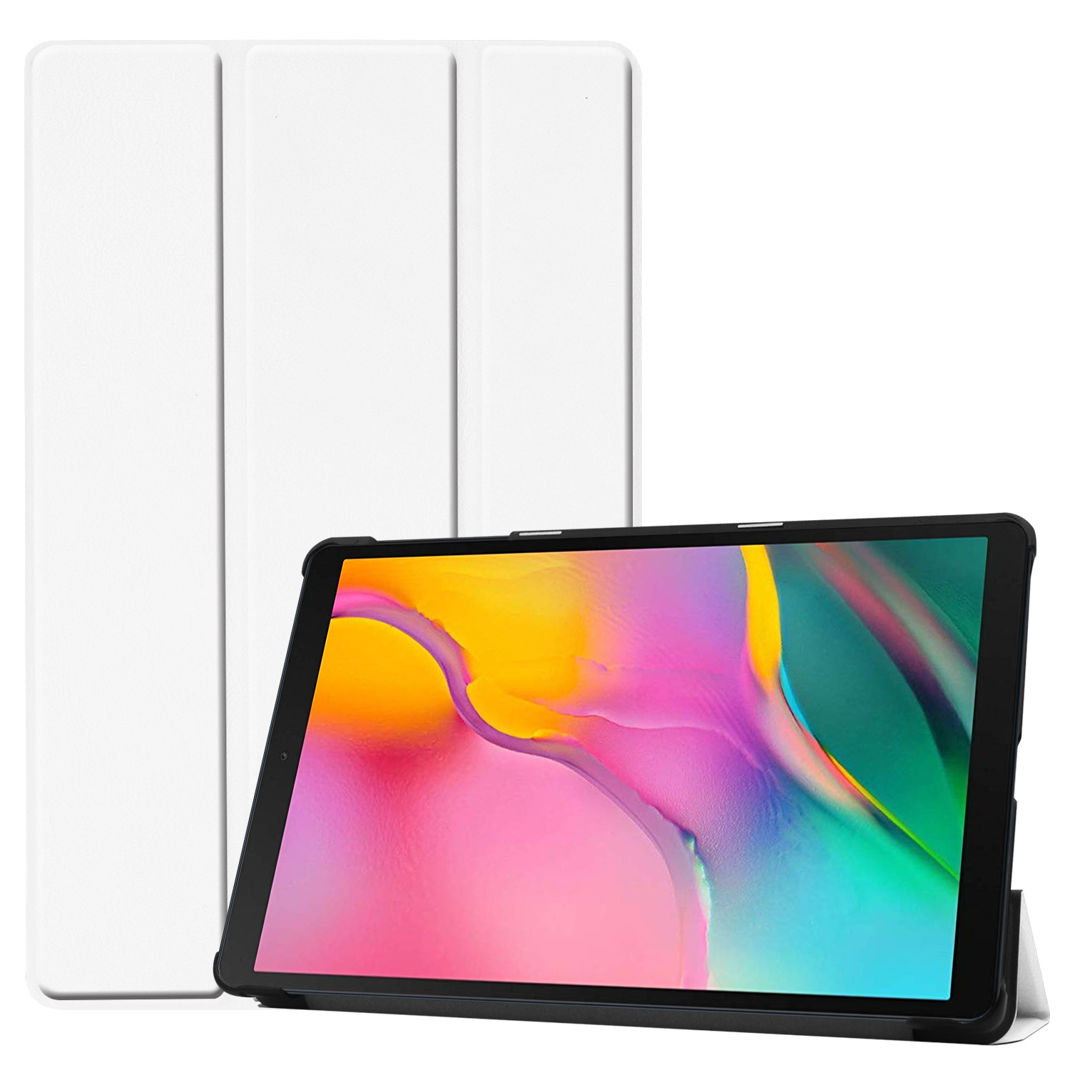 Samsung Galaxy Tab A 10.1 (2019) hoes - Tri-Fold Book Case - Wit afbeelding