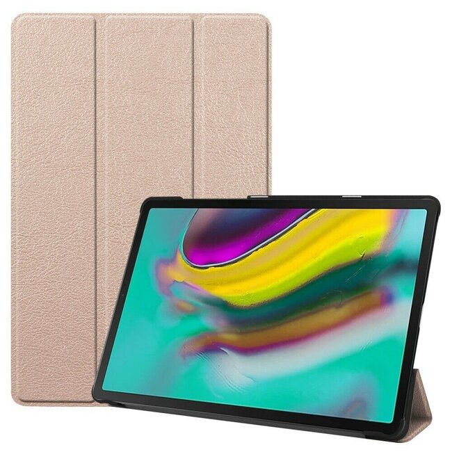 Case2go - Hoes voor de Samsung Galaxy Tab S5e - Tri-Fold Book Case - Goud