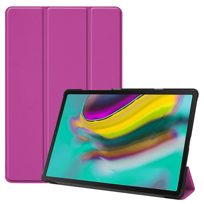 Case2go - Hoes voor de Samsung Galaxy Tab S5e - Tri-Fold Book Case - Paars