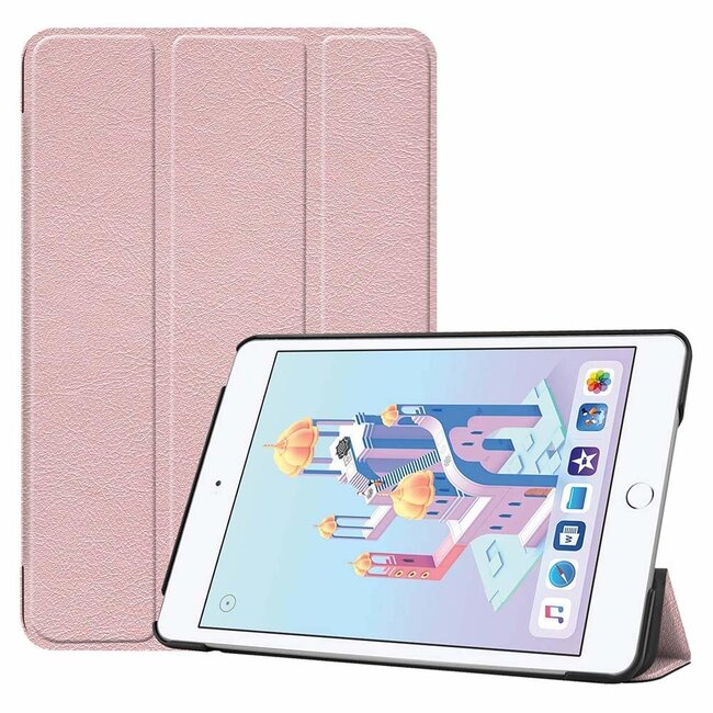 Case2go - Hoes voor de Apple iPad Mini (2019) - Tri-Fold Book Case - Rosé Goud