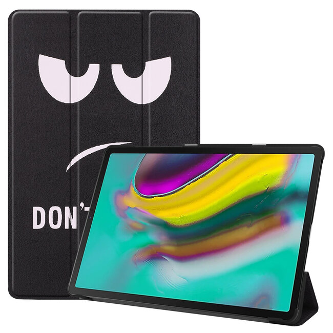 Case2go - Hoes voor de Samsung Galaxy Tab S5e - Tri-Fold Book Case - Don't touch me