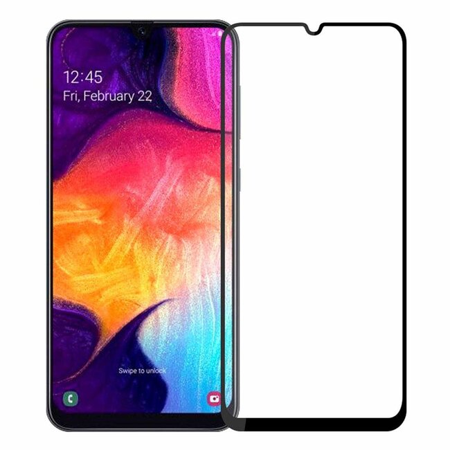 Samsung Galaxy A50 - Full Cover Screenprotector - Gehard Glas - Zwart