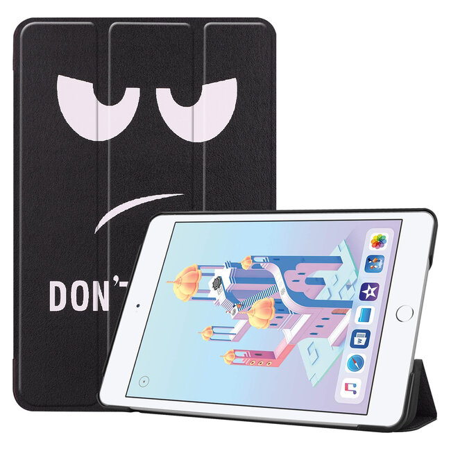 Case2go - Hoes voor de Apple iPad Mini (2019) - Tri-Fold Book Case - Don't Touch Me