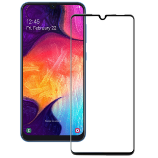 Case2go Samsung Galaxy A20e - Full Cover Screenprotector - Gehard Glas - Zwart