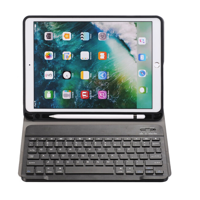 iPad Air 10.5 (2019) Case - Bluetooth Toetsenbord hoes met Stylus pen houder - Zwart