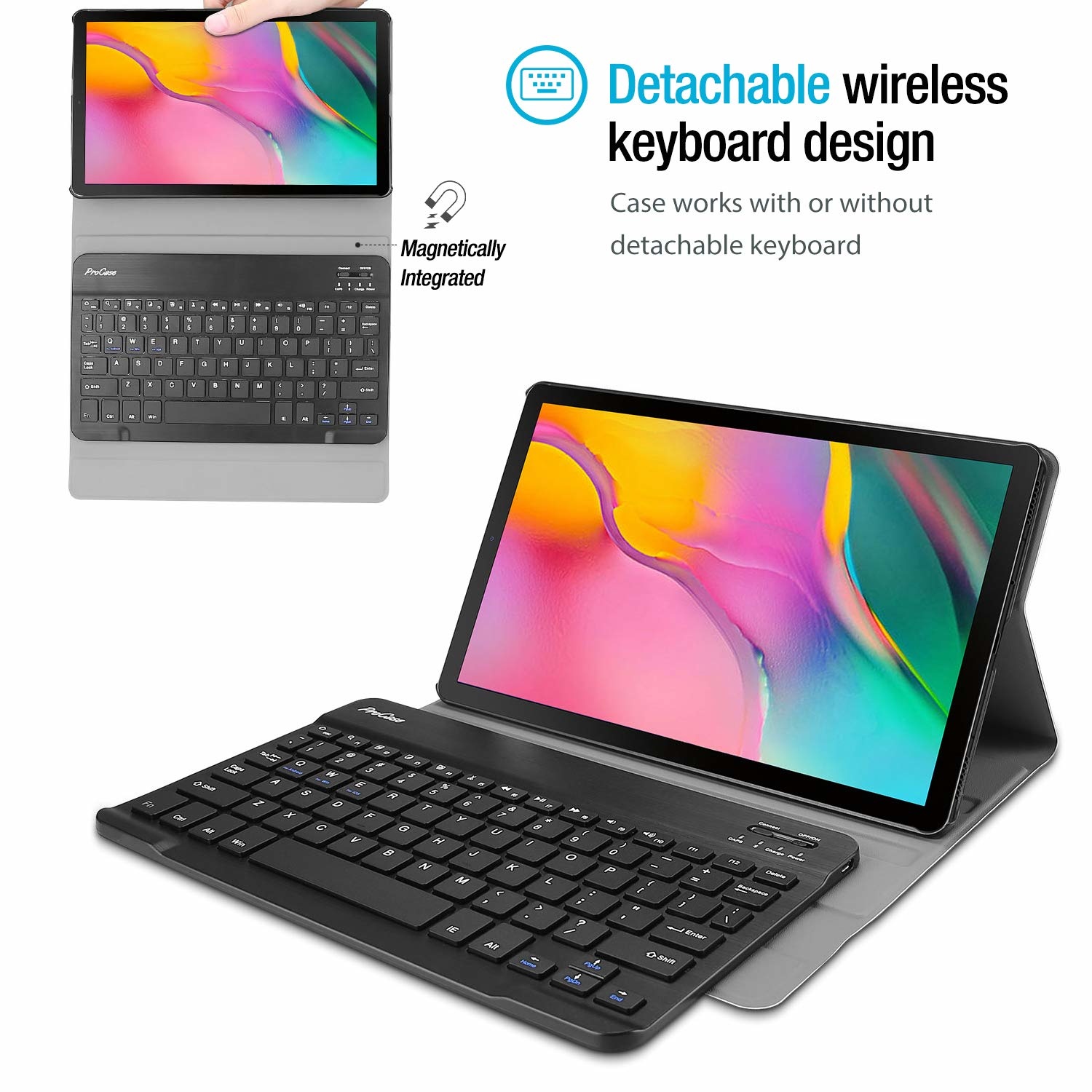 houder twintig Vooruitgang Samsung Galaxy Tab A 2019 - Bluetooth toetsenbord hoes + Screenprotect |  Case2go.nl