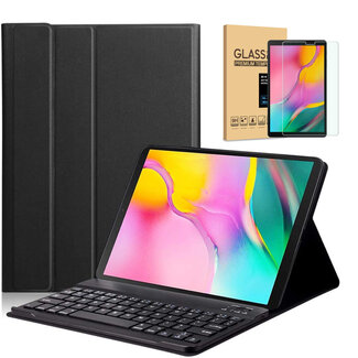 Case2go Samsung Galaxy Tab A 10.1 (2019) - Bluetooth toetsenbord hoes + Screenprotector - Zwart