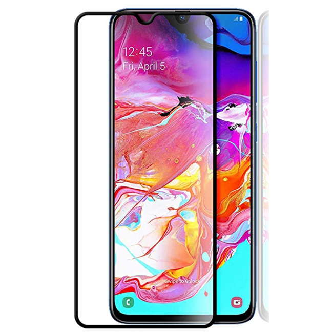 Samsung Galaxy A70 - Full Cover Screenprotector - Gehard Glas - Zwart