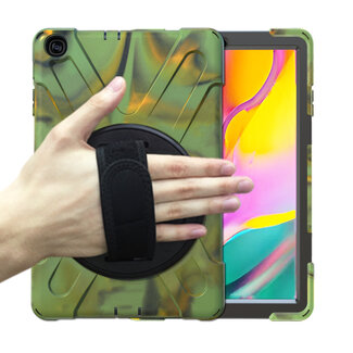 Case2go Samsung Galaxy Tab A 10.1 (2019) Cover - Hand Strap Armor Case - Camouflage