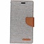 iPhone XR hoes - Mercury Canvas Diary Wallet Case - Grijs