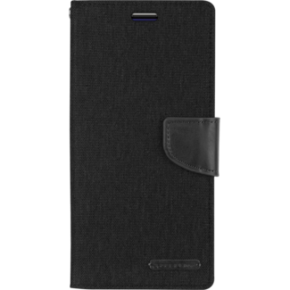 Mercury Goospery Samsung Galaxy A70 hoes - Mercury Canvas Diary Wallet Case - Zwart