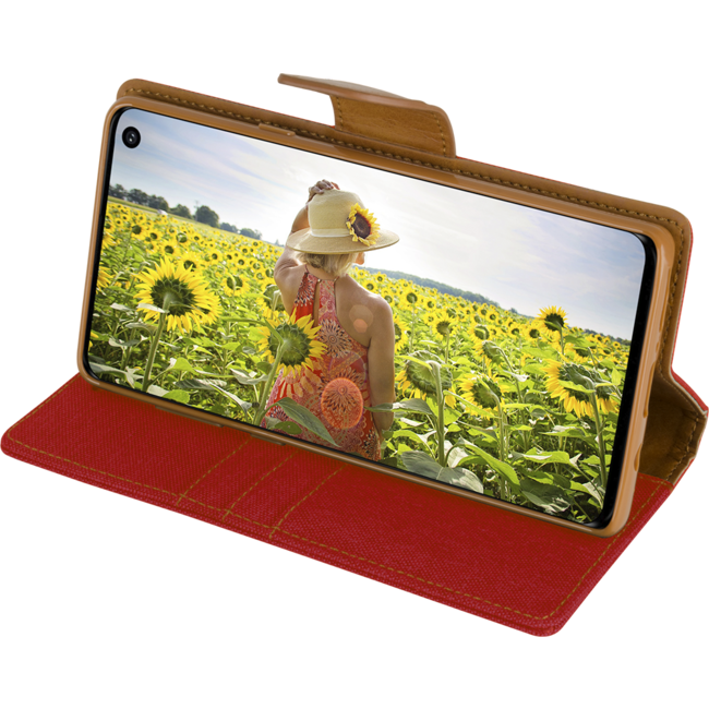 Samsung Galaxy A8 Plus (2018) hoes - Mercury Canvas Diary Wallet Case - Rood