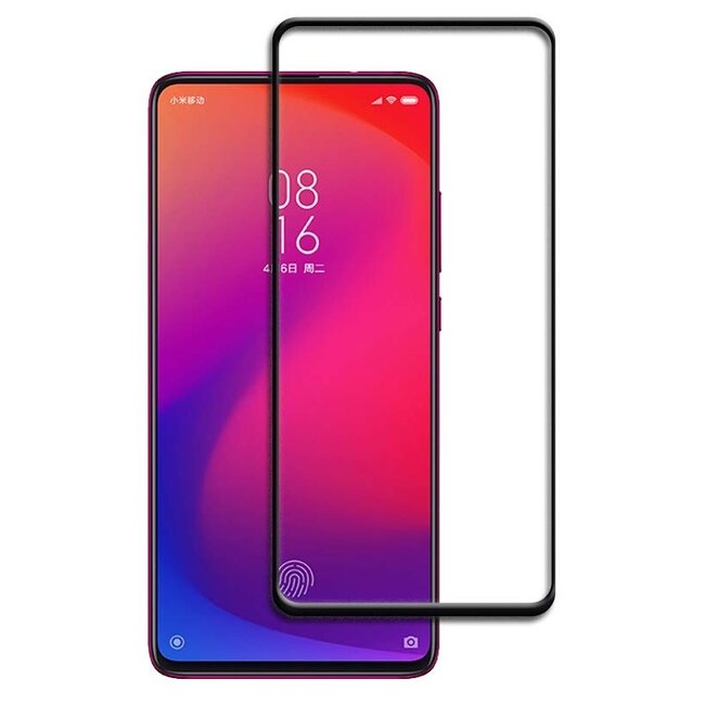 Xiaomi Redmi K20 Pro - Full Cover Screenprotector - Gehard Glas - Zwart