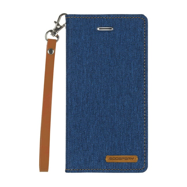 iPhone X/Xs hoes - Mercury Canvas Flip Wallet Case - Blauw