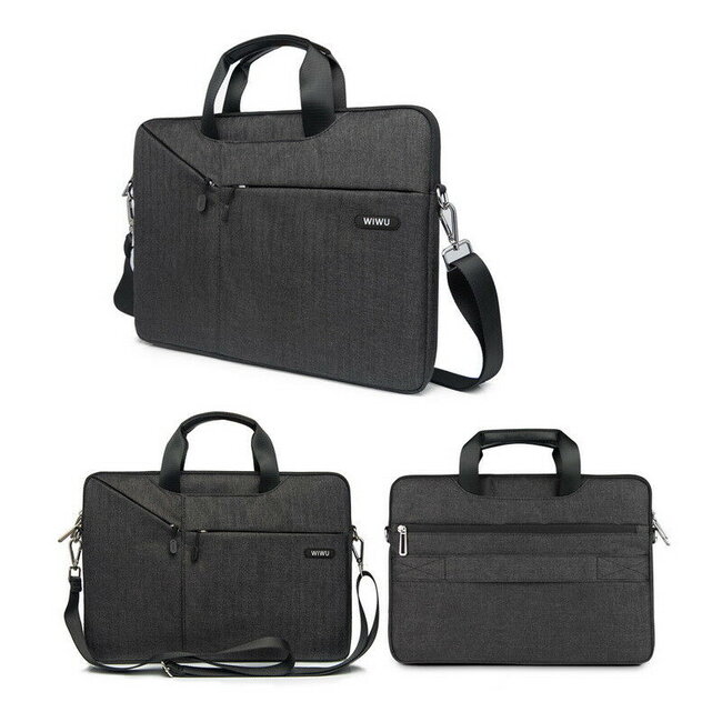 Laptoptas voor 15.4 inch laptop - WIWU City Commuter Bag - Zwart