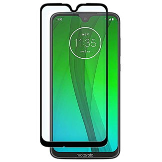 Case2go Motorola Moto G7/G7 Plus - Full Cover Screenprotector - Gehard Glas - Zwart