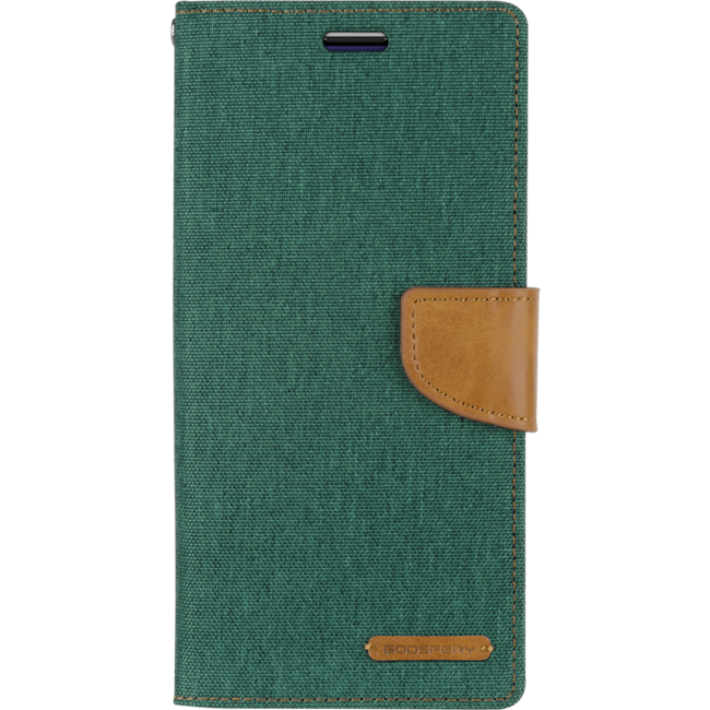 Samsung Galaxy M10 hoes - Mercury Canvas Diary Wallet Case - Groen